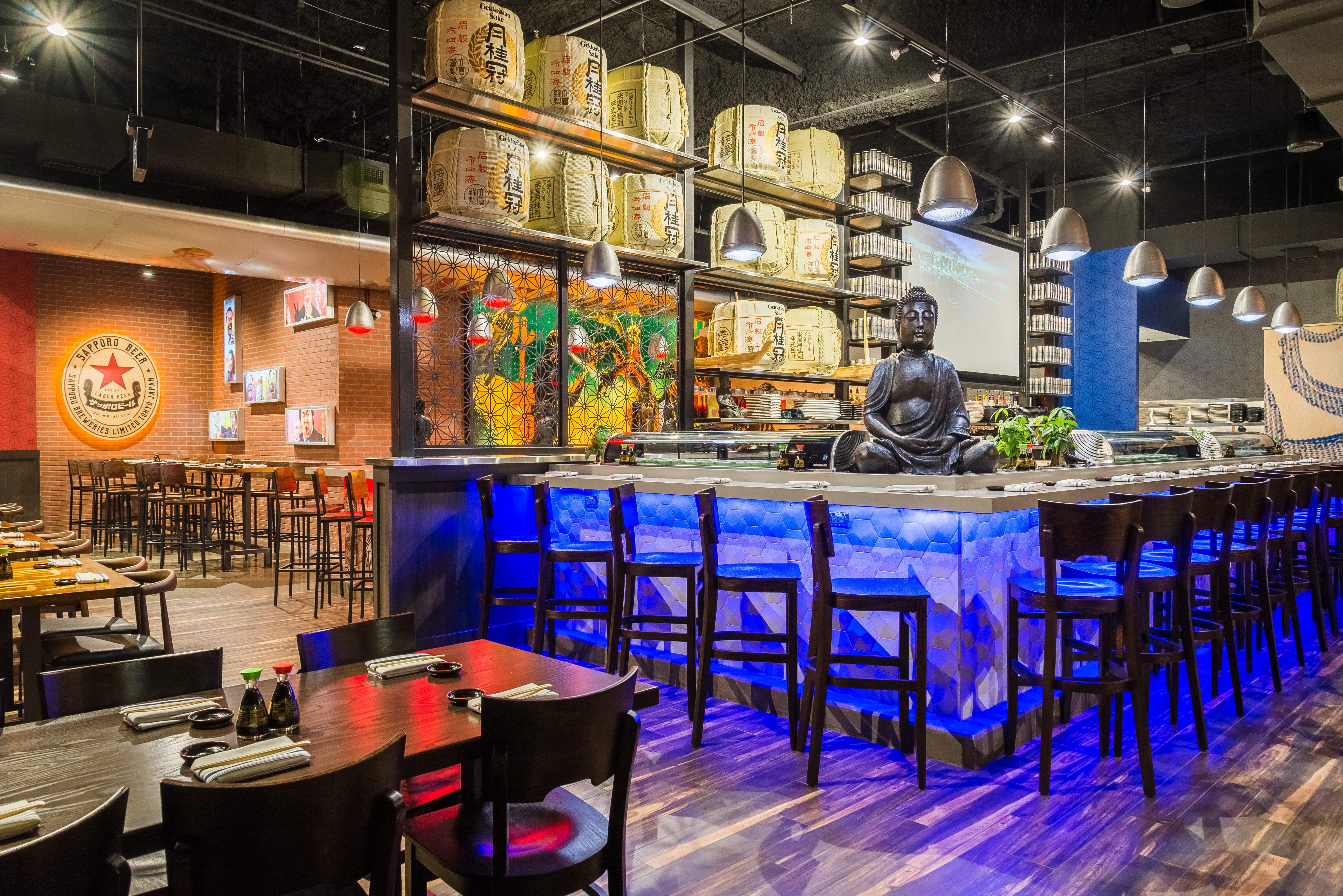 Inside look at Blue Sushi Sake Grill. 