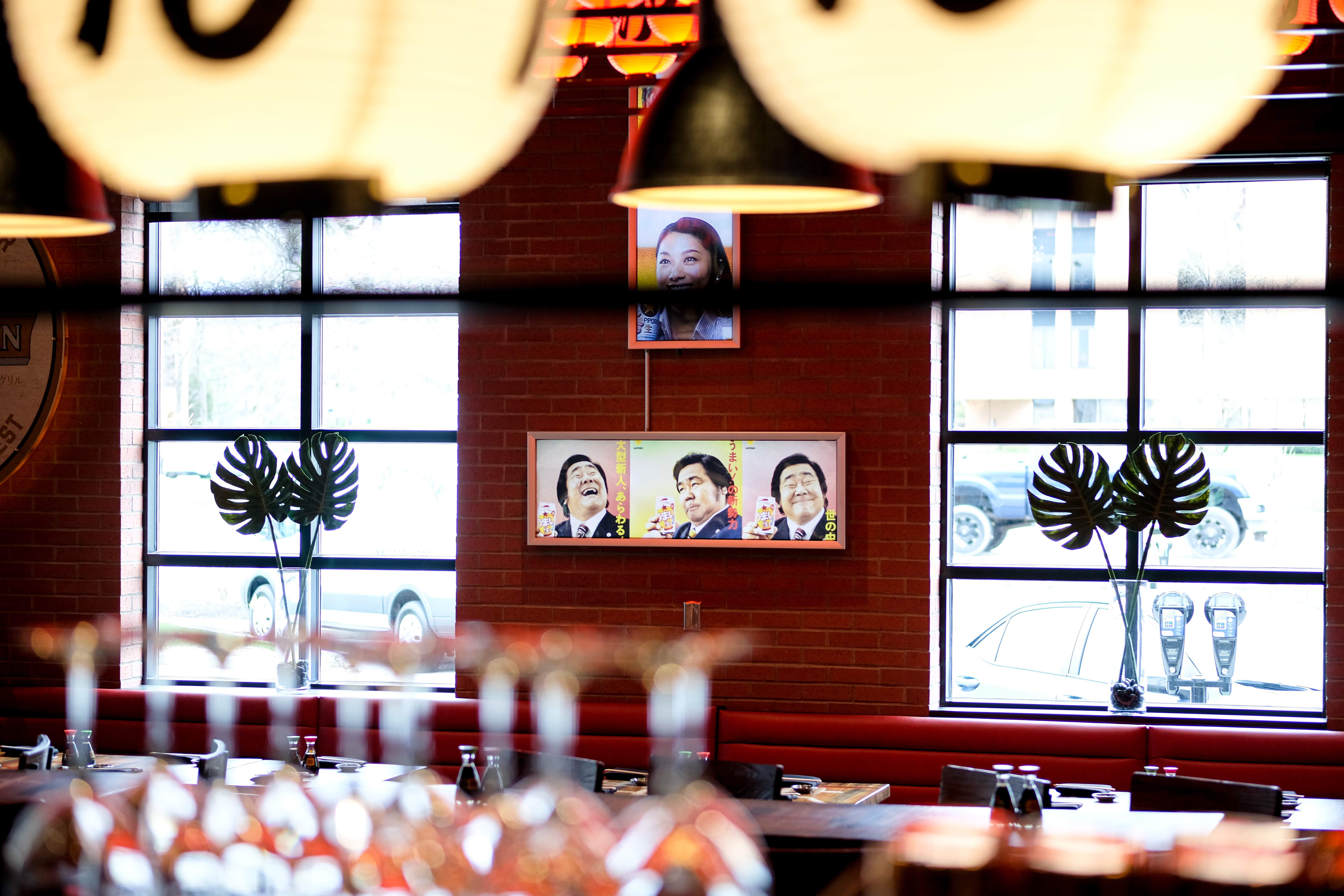 Wall art inside of Blue Sushi Sake Grill. 