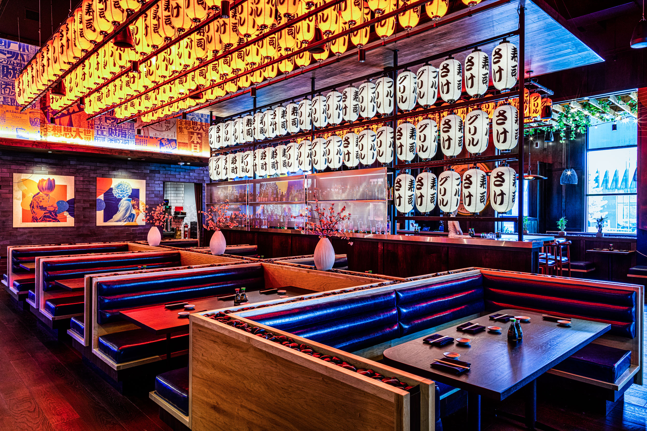 Inside of Blue Sushi Sake Grill. 